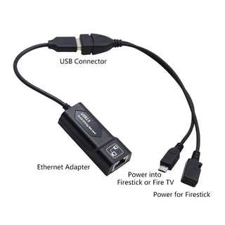 Hin negro Durable LAN Ethernet adaptador USB convertidor Cable para Ama-zon FIRE TV 3 dispositivo (5)