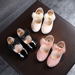 [Superstar] 1.5-6.5Y niñas moda Casual princesa zapatos con lazo de Color sólido suelas suaves