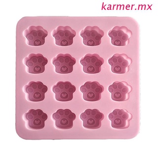 kar1 molde de silicona de 16 cavidades de impresión de pata de animal palw molde de resina perro gato forma de huella de silicona epoxi moldes de fundición diy manualidades