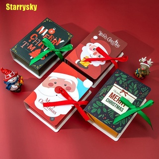 [Starrysky] Caja de caramelos en forma de libro feliz navidad caja de Santa Claus