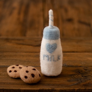 quella DIY Baby Wool Felt Milk Bottle+Cookies Decorations Newborn Photography Props Infant Photo Shooting Accessories Home Party Ornaments (9)