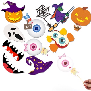 VISUAL Photo decoración herramienta cara escudo Halloween fotografía Props vacaciones utensilios nuevo divertido fiesta suministros bandera de mano