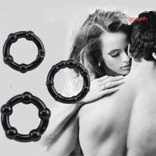 (Sexual) 3 unids/Set hombres redondo pene tiempo Delay anillos Bead estimulación Sexual productos adultos (3)