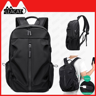 [Spot] Leacat carga USB 156 pulgadas portátil Bapa hombres elegante bolsa de la escuela Pa para adolescentes universidad impermeable viaje Bapas Casual bolsas