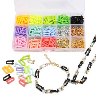 15 cuadrícula 1set/caja de acrílico en forma de u accesorios de cadena de ganchillo kit para bricolaje joyería fabricación de pulsera collar