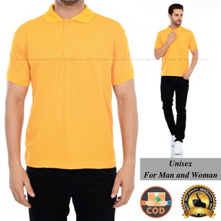 Camisas de cuello/camisas de manga corta polo liso amarillo MAS liso