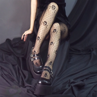 gladys sexy calavera apretado gótico pantimedias medias de malla mujeres jacquard lolita moda punk estilo negro cosplay accesorio/multicolor (4)