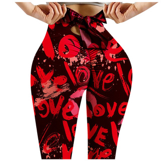 Leiter_women printed high-waist stretch leggings yoga pants