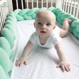 cama de bebé parachoques puro tejido de felpa nudo cuna parachoques cama de los niños cuna protección decoración