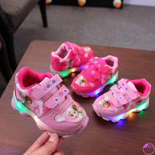 Walkers bebé niños transpirable antideslizante LED diseño zapatillas de deporte niñas Soled suave zapatos de caminar primeros pasos