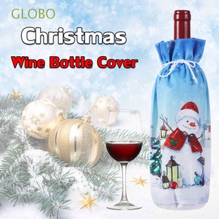 GLOBO Partido Bolsa de botella de vino Vajilla Reno Cubierta de botella de vino de Navidad Nuevo Monigote de nieve Año nuevo Papá Noel Decoración de mesa