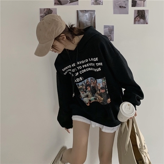 2021 Korean Harajuku Style Plus Size Fashion Street Snap Velvet Hoodie Long Sleeve INS Women Oversized Sweatshirt Pullover Fleece Hoodies (8)