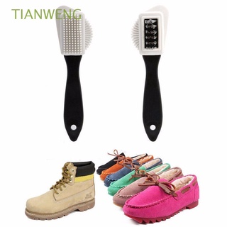TIANWENG 15.70*4.20*3.20cm S forma negro 3 lados zapatos cepillo zapatos limpieza útil plástico suave botas Nubuck Suede/Multicolor