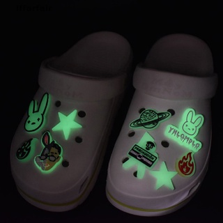 [iffarfair] 10 piezas de pvc luminoso zapatos cueva accesorios bad bunny lindo zapatos decoraciones.