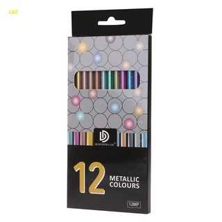 SWE 12 Lápices Metálicos No Tóxicos De Dibujo De Colores 12 Lápiz