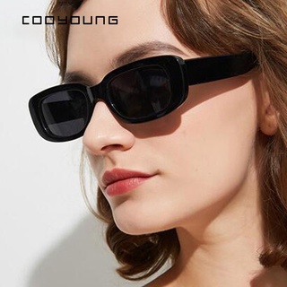 cooyoung pequeño rectángulo gafas de sol mujeres vintage marca diseñador cuadrado gafas de sol sombras mujer uv400
