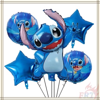 ♦ Decoración De Fiesta-Globos 5 Unids/set Disney Lilo & Stitch Feliz Cumpleaños De Papel De Aluminio Suministros (1)