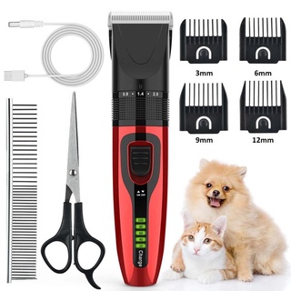 ran profesional para mascotas salón de aseo eléctrico clippers kit inalámbrico recargable perro trimmer bajo ruido gato afeitadora tijeras