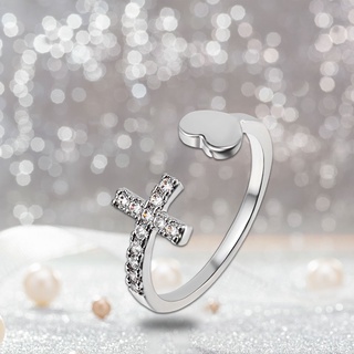 anillos de cruz corazón en forma de amor anillos de apertura disfraz joyería regalo para mujeres