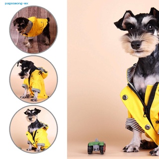 pagesmong - impermeable para mascotas, perros, cachorro con capucha, poncho de lluvia a prueba de viento para perros pequeños medianos grandes