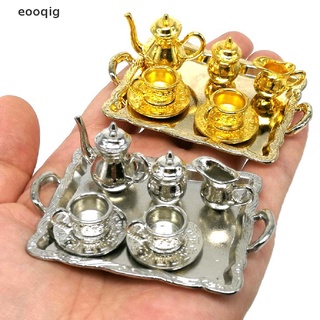eooqig 10pcs 1:12 muebles de casa de muñecas miniatura vajilla de comedor de metal taza de té conjunto mx (8)