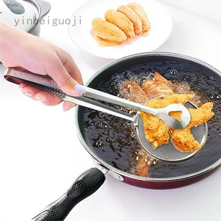 Yinbeiguoji 2021 nuevo colador de cocina de acero inoxidable filtro de malla cuchara de alimentos fritos cuchara de aceite cuchara de drenaje de alimentos clip de pollo frito pierna colador