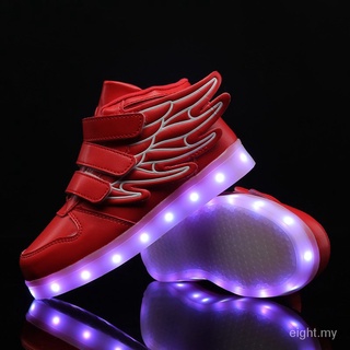 Zapatos de niño rojo brillante zapatillas Led con luz hasta niños niñas zapatos Led luminoso zapatillas de deporte foJz
