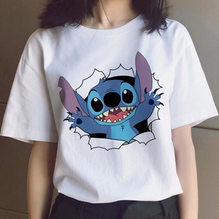 Lilo Stitch Ohana Kawaii Divertido De Dibujos Animados Camiseta Harajuku Unisex Lindo Anime Disney Camisetas Streetwear Gráfico