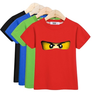 Camiseta de manga corta niño Top Ninja ojos de dibujos animados blusa niño verano camiseta