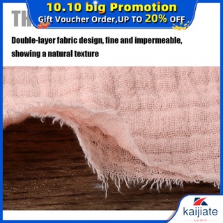 Grande hasta 20% algodón puro de doble capa Crepe lino tela de Color sólido estilo hogar desgaste vestido de verano decoración del hogar tela (5)