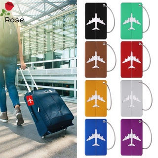 ROSE Name tarjeta de identificación de viaje etiquetas de equipaje maleta bolsa de equipaje etiqueta maleta etiquetas de bucle identificador reutilizable acero inoxidable aluminio etiquetas metálicas con cuerdas/Multicolor