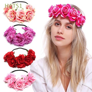 hats1 bohemia corona elástica diadema señoras novia headwear rosa flor guirnalda mujeres accesorios para el pelo fiesta moda boda diadema