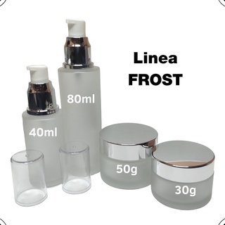 Envase Cosmético Matizado Frost Vidrio Frasco con Dosificador Tarro