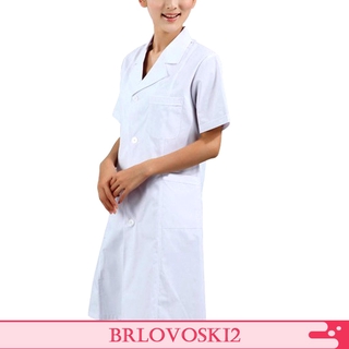 [Brlovoski2] abrigo De hombre y mujer blanco con Manga corta Para Uniforme Médico