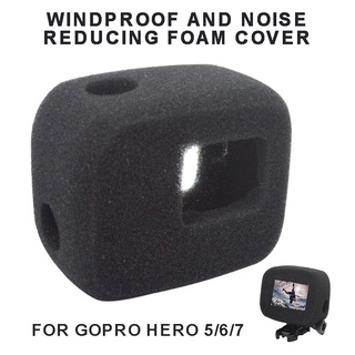 Cubierta a prueba de viento marco de reducción de ruido espuma esponja caso para GoPro Hero 7/6/5 ☆shbarbie