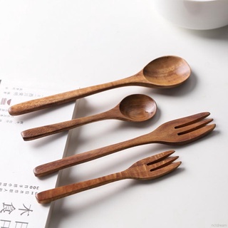 cuchara de madera natural tenedor cena comiendo beber sopas poon ensalada tenedor vajilla hogar cocina vajilla (4)
