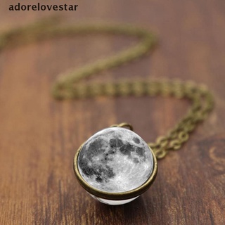 adore 1pc doble cara cabochon bola de cristal gris luna tiempo gema y colgante de piedra collar estrella (1)
