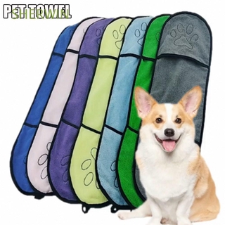 SHERWIN con manta de bolsillo absorbente productos de perro toalla Super microfibra gato mascotas suministros ducha secado toallas de baño/Multicolor