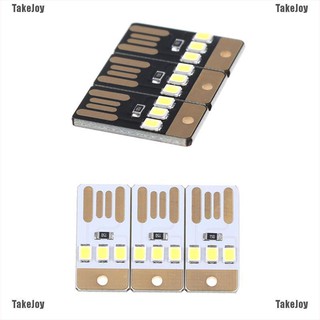 [TakeJoy] 3 piezas Mini USB LED luz de bolsillo de la tarjeta de la lámpara de energía móvil Camping portátil negro blanco jalea