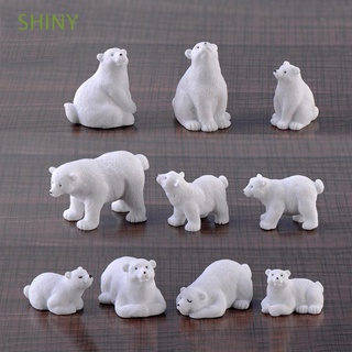 SHINY 1 PC DIY accesorios Simulación oso blanco Modelo Miniaturas Oso Polar figuritas Mini Jardin de hadas Inicio Decoracion Micro paisaje Animal