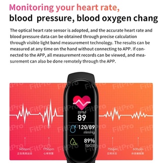 M6 Smart Bracelet Watch Fitness Tracker Heart Rate Blood Pressure Monitor Color Screen IP67 Waterproof For Mobile Phone ZhuX (6)