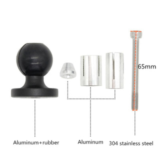 Natu Base de aluminio de goma para motocicleta, soporte de bicicleta, Base de horquilla negra con cabeza de bola para adaptador de bola (4)