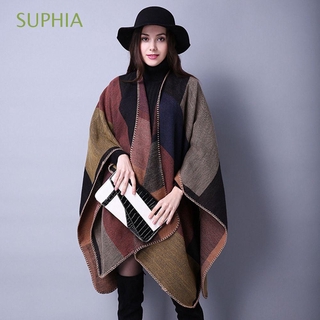 SUPHIA Warm Patchwork cuadros nueva manta capa cachemira bufanda mujer capa caliente suave Poncho envoltura chal/Multicolor
