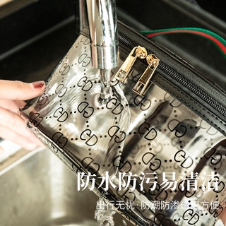 alta calidad transparente bolsa de cosméticos en stock simple hermoso sellado impermeable y a prueba de polvo bolsa de almacenamiento de las mujeres coreanas bolsos (3)