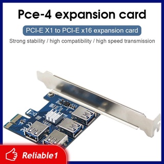 RELIABLE_MX PCI-E A Adaptador 1 Vuelta 4 Express Ranura 1x 16x USB 3.0 Tarjeta De Elevación Especial Convertidor PCIe Para Minería BTC Minero