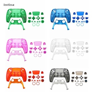 los Full Clear Front Back Case Cover Case for -Playstation 5 PS5 Gamepad Controller