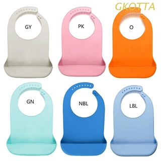 gkot - babero de silicona impermeable para adultos, protector de tela desmontable, unisex