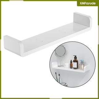 [xmfayude] estante flotante adhesivo estante de pared no perforación, u cuarto de baño organizador de pantalla de imagen repisa estante para decoración del hogar cocina (6)