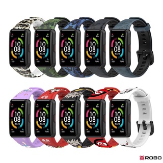 Silicone Strap for Huawei Bracelet 6/Honor Band6 Graphic Print Watchband rx