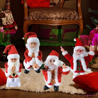 Eléctrico Santa Claus funciona con pilas bailando música Santa Claus muñeca adornos de navidad para el hogar